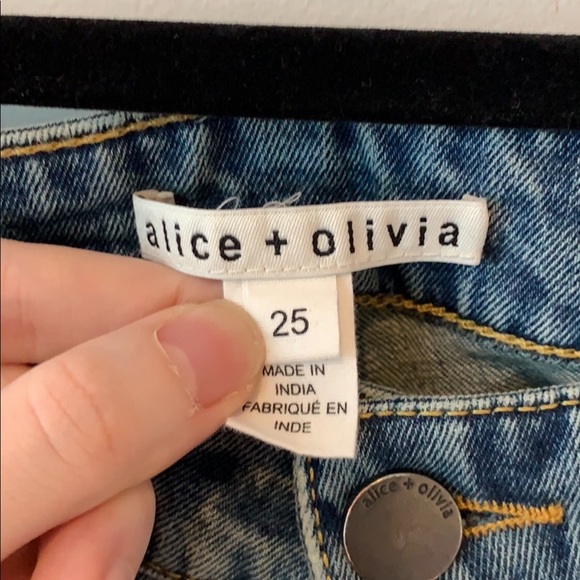 Alice & Olivia Ryley embroidered Cropped Jeans 25 - Picture 5 of 6